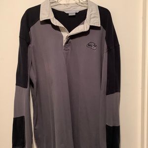Mens XL gray Nike polo rugby style long sleeve
